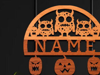 Intra απο ξύλο plywood Χρώμα wenge 3mm-4mm πάχος - Cute Monster Name Δίασταση 30x20 cm INTRAFABR-112130537 - Image 1