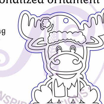 Intra απο ξύλο plywood  Χρώμα wenge 3mm-4mm πάχος - Χαριτωμένο χριστουγεννιάτικο στολίδι άλκες Laser Δίασταση 6x6 cm INTRAFABR-117109215 - Image 2