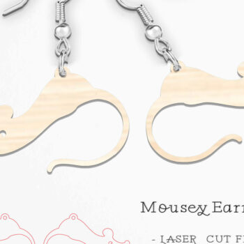 Intra απο ξύλο plywood  Χρώμα wenge 3mm-4mm πάχος - Χαριτωμένα ποντίκια αποκριάτικα σκουλαρίκια λέιζερ Δίασταση 900x900 cm INTRAFABR-119050224 - Image 1