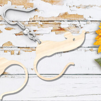 Intra απο ξύλο plywood  Χρώμα wenge 3mm-4mm πάχος - Χαριτωμένα ποντίκια αποκριάτικα σκουλαρίκια λέιζερ Δίασταση 900x900 cm INTRAFABR-119050224 - Image 3