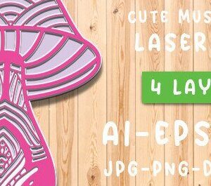 Intra απο ξύλο plywood  Χρώμα wenge 3mm-4mm πάχος - Χαριτωμένη μανιταριών Δίασταση 30x20 cm INTRAFABR-79193745