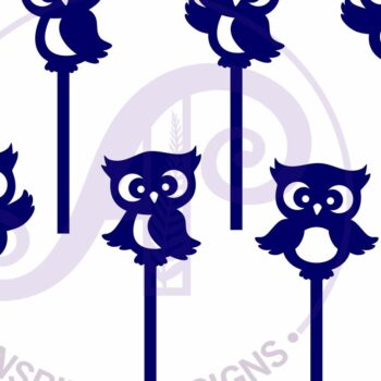 Intra απο ξύλο plywood  Χρώμα wenge 3mm-4mm πάχος - Cute Owl Cupcake Topper Laser Δίασταση 30x20 cm INTRAFABR-77677118 - Image 2