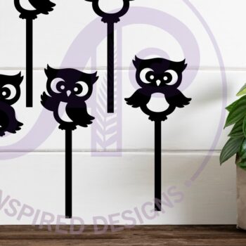 Intra απο ξύλο plywood  Χρώμα wenge 3mm-4mm πάχος - Cute Owl Cupcake Topper Laser Δίασταση 30x20 cm INTRAFABR-77677118 - Image 3