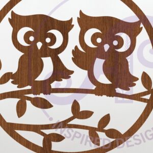 Intra απο ξύλο plywood  Χρώμα wenge 3mm-4mm πάχος - Χαριτωμένη επιγραφή κουκουβάγιας, διανυσματικό υ Δίασταση 30x20 cm INTRAFABR-77677170