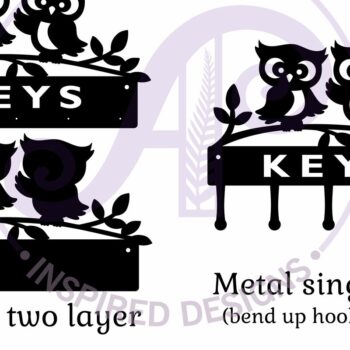 Intra απο ξύλο plywood  Χρώμα wenge 3mm-4mm πάχος - Σχέδια κουκουβάγιας για κλειδί Δίασταση 30x20 cm INTRAFABR-77677197 - Image 3