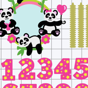 Intra απο ξύλο plywood Χρώμα wenge 3mm-4mm πάχος - Χαριτωμένο Panda Cake Topper 3D Δίασταση 20x20 cm INTRAFABR-77677248 - Image 2