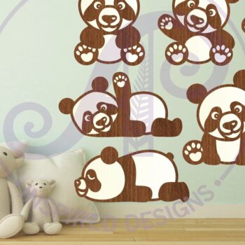 Intra απο ξύλο plywood Χρώμα wenge 3mm-4mm πάχος - Cute Pandas σχήματα αρχείων. 8 Δίασταση 30x20 cm INTRAFABR-77677292 - Image 2