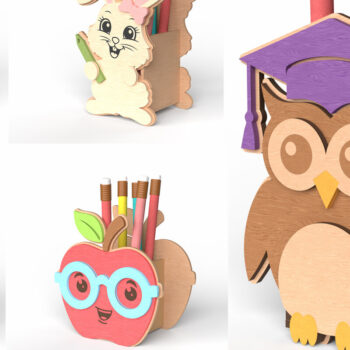 Intra απο ξύλο plywood  Χρώμα wenge 3mm-4mm πάχος - Πακέτο με χαριτωμένη θήκη για μολύβι Δίασταση 30x20 cm INTRAFABR-77677353 - Image 1