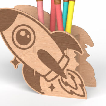 Intra απο ξύλο plywood  Χρώμα wenge 3mm-4mm πάχος - Πακέτο με χαριτωμένη θήκη για μολύβι Δίασταση 30x20 cm INTRAFABR-77677353 - Image 6