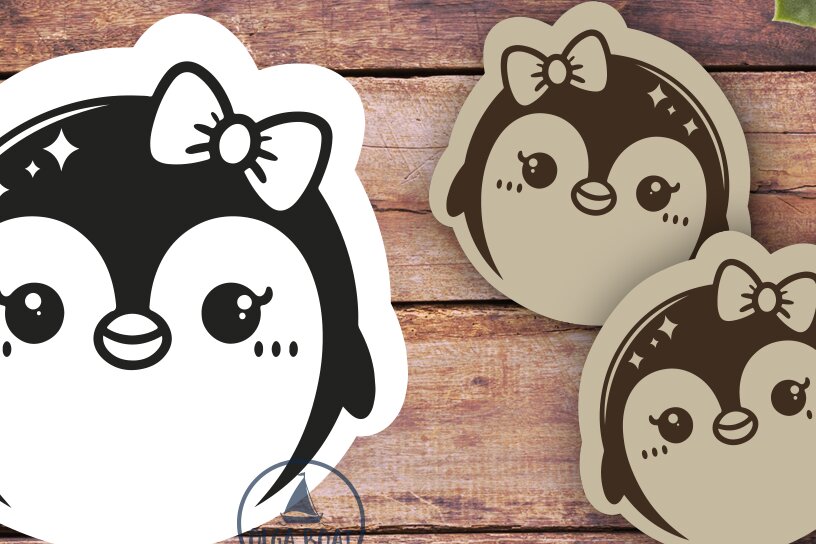 Intra απο ξύλο plywood  Χρώμα wenge 3mm-4mm πάχος - Χαριτωμένος πιγκουίνος με σκουλαρίκια φιόγκος | Λέιζερ Ε Δίασταση 3x3 cm INTRAFABR-77677425