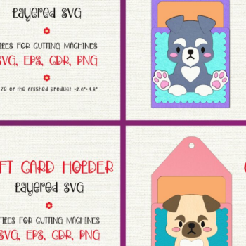 Intra απο ξύλο plywood Χρώμα wenge 3mm-4mm πάχος - Χαριτωμένα κουτάβια | Πακέτο θήκης δωροκάρτας Δίασταση 30x20 cm INTRAFABR-82008967 - Image 1