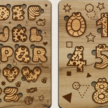 Intra απο ξύλο plywood  Χρώμα wenge 3mm-4mm πάχος - Πακέτο χαριτωμένο παζλ για παιδιά ΣΕΤ 13 Δίασταση 12x12 cm INTRAFABR-121690516 - Image 5