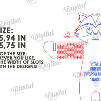 Intra απο ξύλο plywood Χρώμα wenge 3mm-4mm πάχος - Cute Raccoon Candy Holder Δίασταση 30x20 cm INTRAFABR-119028694 - Image 2