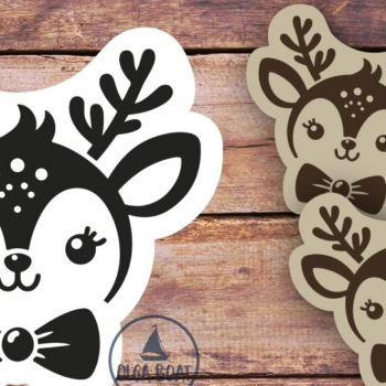 Intra απο ξύλο plywood Χρώμα wenge 3mm-4mm πάχος - Χαριτωμένα σκουλαρίκια από τάρανδο | Χριστουγεννιάτικο λέιζερ Δίασταση 3x3 cm INTRAFABR-30487452 - Image 1