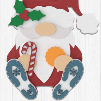 Intra απο ξύλο plywood  Χρώμα wenge 3mm-4mm πάχος - Χαριτωμένο χριστουγεννιάτικο ντεκόρ Santa Gnome Δίασταση 30x20 cm INTRAFABR-115253768 - Image 1