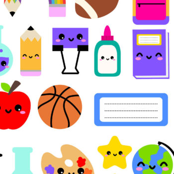 Intra απο ξύλο plywood  Χρώμα wenge 3mm-4mm πάχος - Πακέτο Cute School Δίασταση 30x20 cm INTRAFABR-116305187 - Image 1