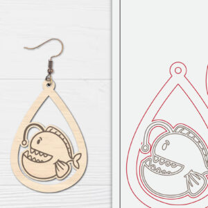 Intra απο ξύλο plywood  Χρώμα wenge 3mm-4mm πάχος - Χαριτωμένα θαλάσσια σκουλαρίκια με λέιζερ Δίασταση 3x3 cm INTRAFABR-99685278