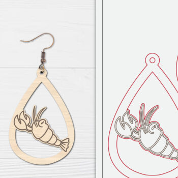 Intra απο ξύλο plywood Χρώμα wenge 3mm-4mm πάχος - Χαριτωμένα θαλάσσια σκουλαρίκια με λέιζερ Δίασταση 3x3 cm INTRAFABR-100019792 - Image 1