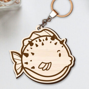 Intra απο ξύλο plywood Χρώμα wenge 3mm-4mm πάχος - Χαριτωμένο θαλάσσιο μπρελόκ Δίασταση 4x4 cm INTRAFABR-119764046 - Image 1