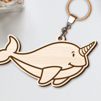 Intra απο ξύλο plywood  Χρώμα wenge 3mm-4mm πάχος - Χαριτωμένο θαλάσσιο μπρελόκ Δίασταση 4x4 cm INTRAFABR-119584668 - Image 1