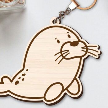 Intra απο ξύλο plywood Χρώμα wenge 3mm-4mm πάχος - Χαριτωμένο θαλάσσιο μπρελόκ Δίασταση 4x4 cm INTRAFABR-103063768 - Image 1