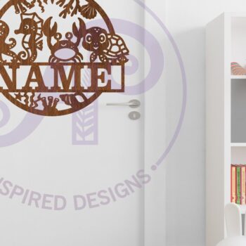 Intra απο ξύλο plywood  Χρώμα wenge 3mm-4mm πάχος - Χαριτωμένο θαλάσσιο ζώο με όνομα Δίασταση 30x20 cm INTRAFABR-69673643 - Image 4