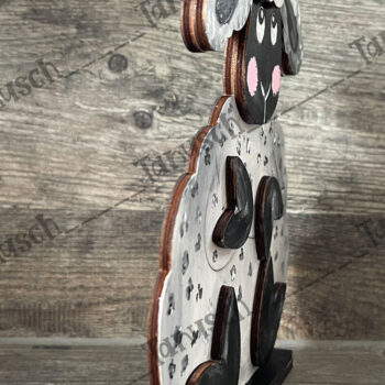 Intra απο ξύλο plywood  Χρώμα wenge 3mm-4mm πάχος - Cute Sheep Δίασταση 6x6 cm INTRAFABR-69673789 - Image 2