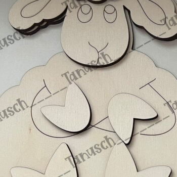 Intra απο ξύλο plywood  Χρώμα wenge 3mm-4mm πάχος - Cute Sheep Δίασταση 6x6 cm INTRAFABR-69673789 - Image 3