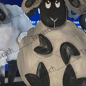 Intra απο ξύλο plywood  Χρώμα wenge 3mm-4mm πάχος - Cute Sheep Δίασταση 6x6 cm INTRAFABR-69673789 - Image 4