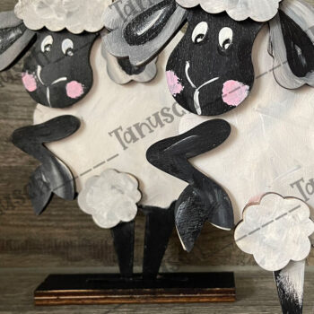 Intra απο ξύλο plywood  Χρώμα wenge 3mm-4mm πάχος - Cute Sheep Δίασταση 6x6 cm INTRAFABR-69673804 - Image 1