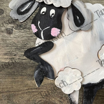 Intra απο ξύλο plywood  Χρώμα wenge 3mm-4mm πάχος - Cute Sheep Δίασταση 6x6 cm INTRAFABR-69673804 - Image 2