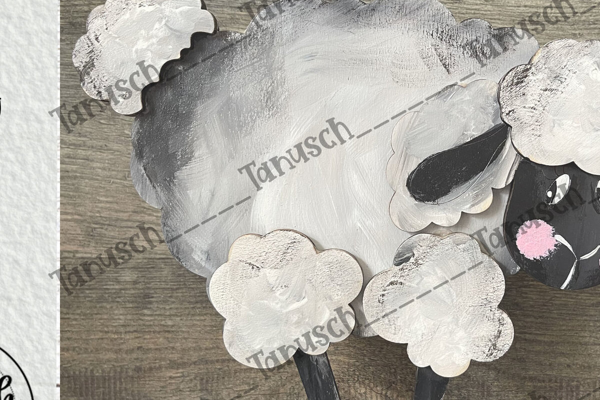 Intra απο ξύλο plywood  Χρώμα wenge 3mm-4mm πάχος - Cute Sheep Δίασταση 6x6 cm INTRAFABR-69673824