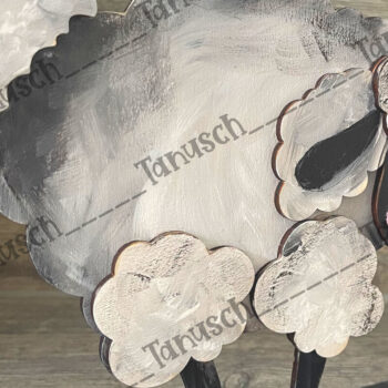 Intra απο ξύλο plywood  Χρώμα wenge 3mm-4mm πάχος - Cute Sheep Δίασταση 6x6 cm INTRAFABR-69673824 - Image 2