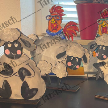 Intra απο ξύλο plywood  Χρώμα wenge 3mm-4mm πάχος - Cute Sheep Δίασταση 6x6 cm INTRAFABR-69673824 - Image 6