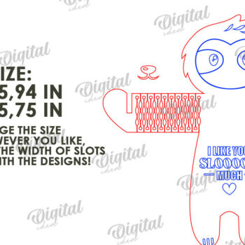 Intra απο ξύλο plywood  Χρώμα wenge 3mm-4mm πάχος - Cute Sloth Candy Holder Δίασταση 30x20 cm INTRAFABR-69673869 - Image 2