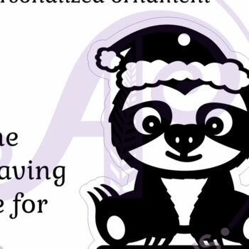 Intra απο ξύλο plywood  Χρώμα wenge 3mm-4mm πάχος - Χαριτωμένο χριστουγεννιάτικο στολίδι Sloth Laser Δίασταση 6x6 cm INTRAFABR-69674596 - Image 2