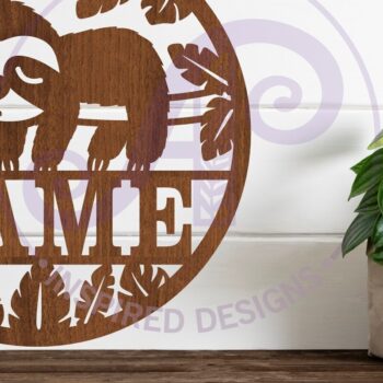 Intra απο ξύλο plywood Χρώμα wenge 3mm-4mm πάχος - Cute Sloth Όνομα Σήμα Δίασταση 30x20 cm INTRAFABR-69674634 - Image 1