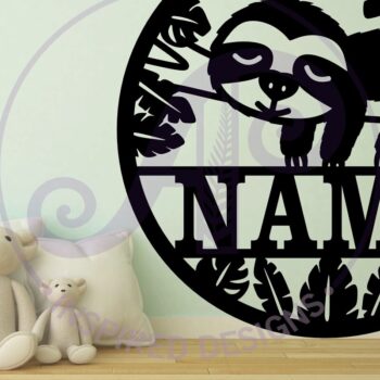 Intra απο ξύλο plywood Χρώμα wenge 3mm-4mm πάχος - Cute Sloth Όνομα Σήμα Δίασταση 30x20 cm INTRAFABR-69674634 - Image 2