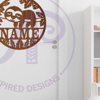 Intra απο ξύλο plywood Χρώμα wenge 3mm-4mm πάχος - Cute Sloth Όνομα Σήμα Δίασταση 30x20 cm INTRAFABR-69674634 - Image 4