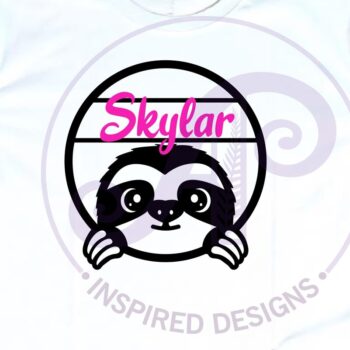 Intra απο ξύλο plywood  Χρώμα wenge 3mm-4mm πάχος - Cute Sloth Name Wall Art Sign, Δίασταση 40x50 cm INTRAFABR-69674651 - Image 4