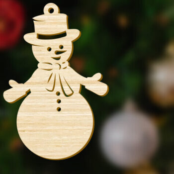 Intra απο ξύλο plywood  Χρώμα wenge 3mm-4mm πάχος - Χαριτωμένο στολίδι για το χριστουγεννιάτικο δέντρο χιονάνθρωπος Δίασταση 3x4 cm INTRAFABR-69674726 - Image 2