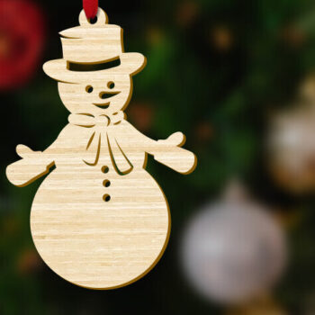 Intra απο ξύλο plywood  Χρώμα wenge 3mm-4mm πάχος - Χαριτωμένο στολίδι για το χριστουγεννιάτικο δέντρο χιονάνθρωπος Δίασταση 3x4 cm INTRAFABR-69674726 - Image 3