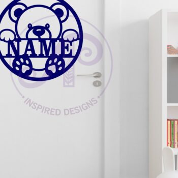 Intra απο ξύλο plywood Χρώμα wenge 3mm-4mm πάχος - Χαριτωμένο αρκουδάκι με όνομα Σχεδιασμός Λέιζερ Δίασταση 40x50 cm INTRAFABR-99367028 - Image 4