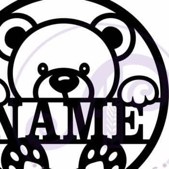 Intra απο ξύλο plywood Χρώμα wenge 3mm-4mm πάχος - Χαριτωμένο αρκουδάκι με όνομα Σχεδιασμός Λέιζερ Δίασταση 40x50 cm INTRAFABR-99367028 - Image 5