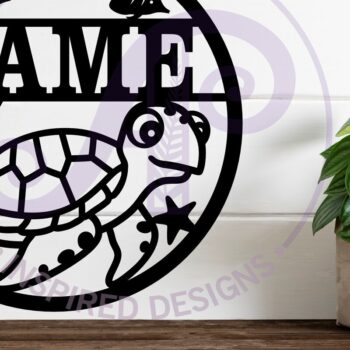 Intra απο ξύλο plywood  Χρώμα wenge 3mm-4mm πάχος - Επιγραφή τοίχου με όνομα χαριτωμένη χελώνα, Δίασταση 40x50 cm INTRAFABR-88419979 - Image 2