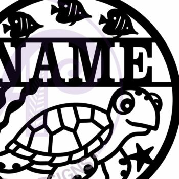 Intra απο ξύλο plywood  Χρώμα wenge 3mm-4mm πάχος - Επιγραφή τοίχου με όνομα χαριτωμένη χελώνα, Δίασταση 40x50 cm INTRAFABR-88419979 - Image 4