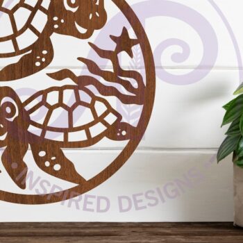 Intra απο ξύλο plywood  Χρώμα wenge 3mm-4mm πάχος - Χαριτωμένη επιγραφή τοίχου χελώνας, . Δίασταση 40x50 cm INTRAFABR-122166730 - Image 1