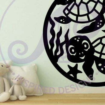 Intra απο ξύλο plywood  Χρώμα wenge 3mm-4mm πάχος - Χαριτωμένη επιγραφή τοίχου χελώνας, . Δίασταση 40x50 cm INTRAFABR-122166730 - Image 2