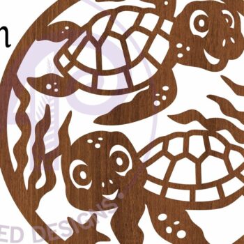 Intra απο ξύλο plywood  Χρώμα wenge 3mm-4mm πάχος - Χαριτωμένη επιγραφή τοίχου χελώνας, . Δίασταση 40x50 cm INTRAFABR-122166730 - Image 3