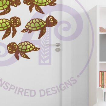 Intra απο ξύλο plywood Χρώμα wenge 3mm-4mm πάχος - Χαριτωμένα σχήματα αρχείων κομμένα με λέιζερ χελώνες. 5 Δίασταση 30x20 cm INTRAFABR-109489468 - Image 4